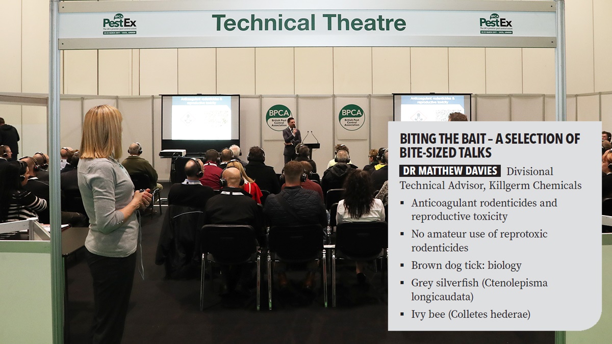 Matthew Davies speaking at PestEx 2019 Matthew Davies speaking at PestEx 2019